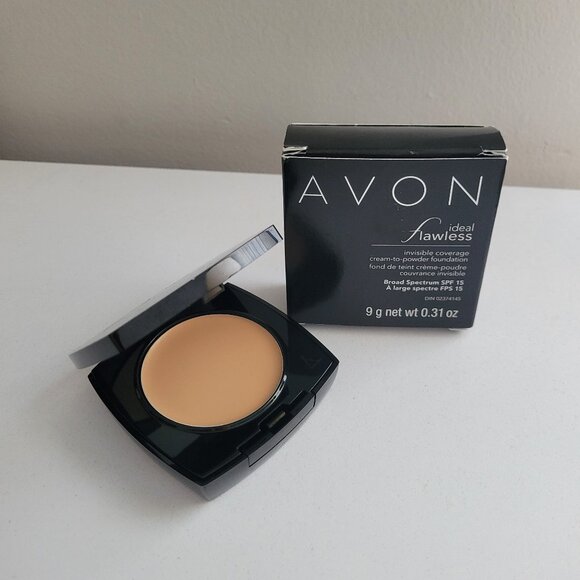 Avon Ideal Flawless Invisible Coverage Cream-To-Powder Foundation NUDE C103 NOS - Picture 2 of 6